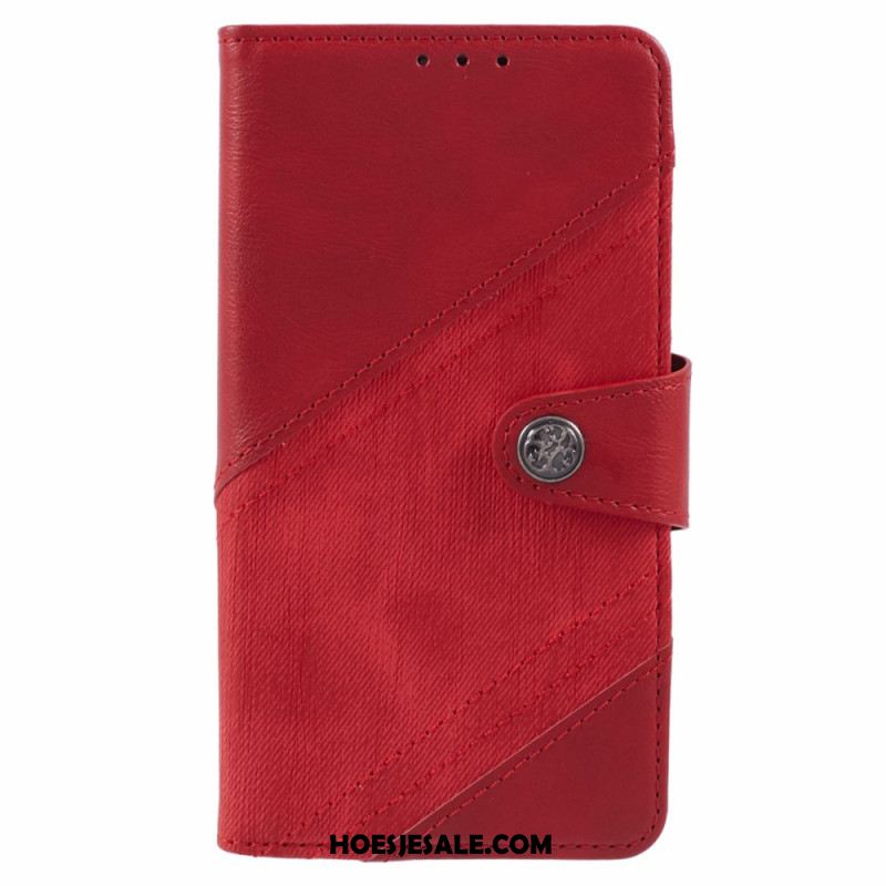 Folio-hoesje Samsung Galaxy S24 5g Tweekleurige Jeansstijl