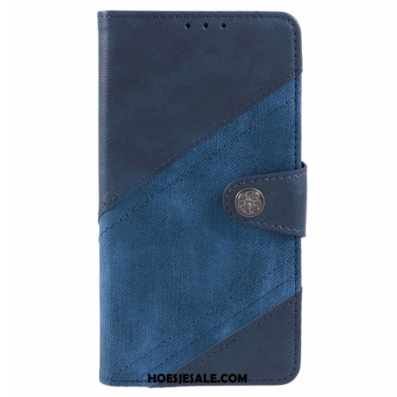 Folio-hoesje Samsung Galaxy S24 5g Tweekleurige Jeansstijl