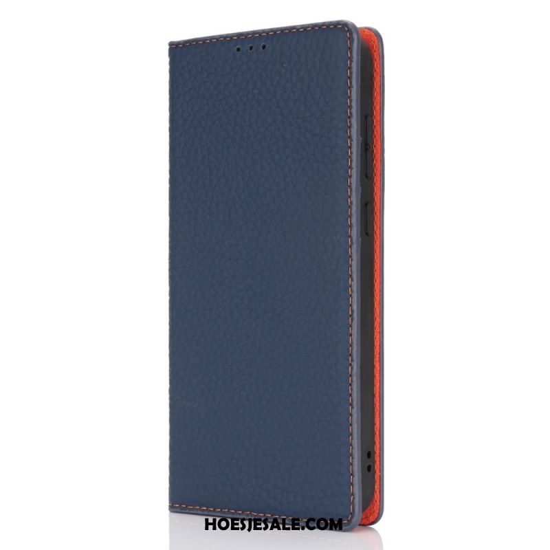 Folio-hoesje Samsung Galaxy S24 Fe Litchi-textuurleer Bescherming Hoesje