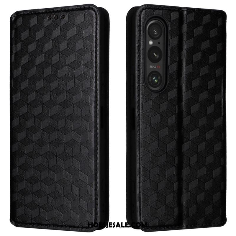 Folio-hoesje Sony Xperia 1 Vi 3d-ruitpatroon Bescherming Hoesje