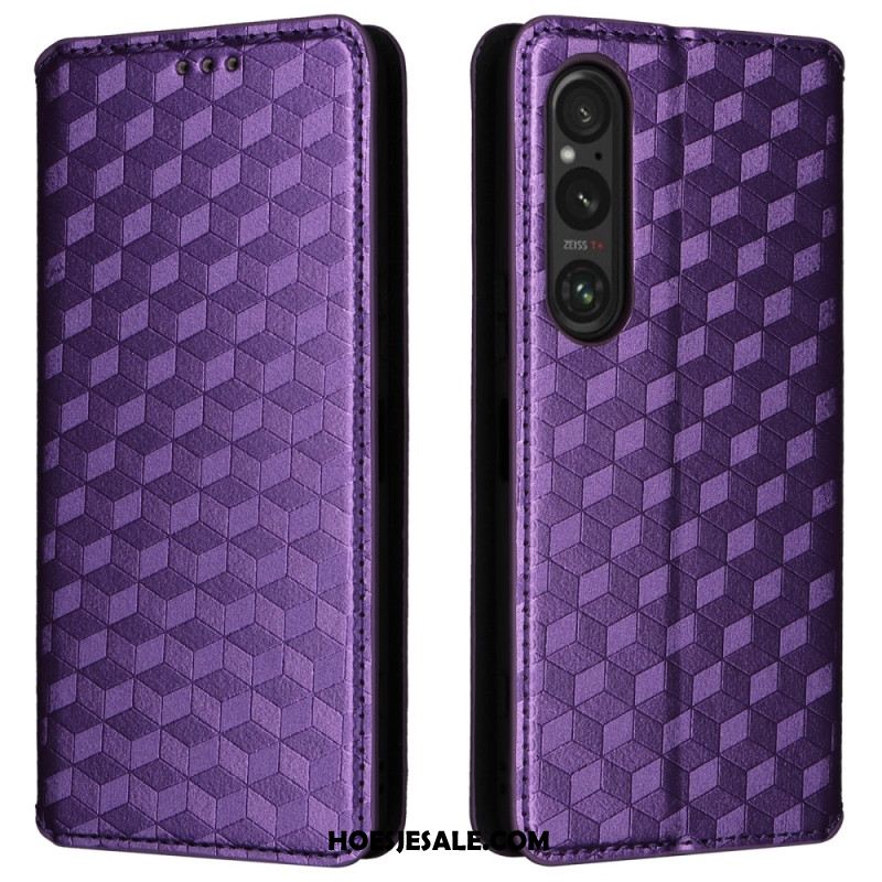 Folio-hoesje Sony Xperia 1 Vi 3d-ruitpatroon Bescherming Hoesje