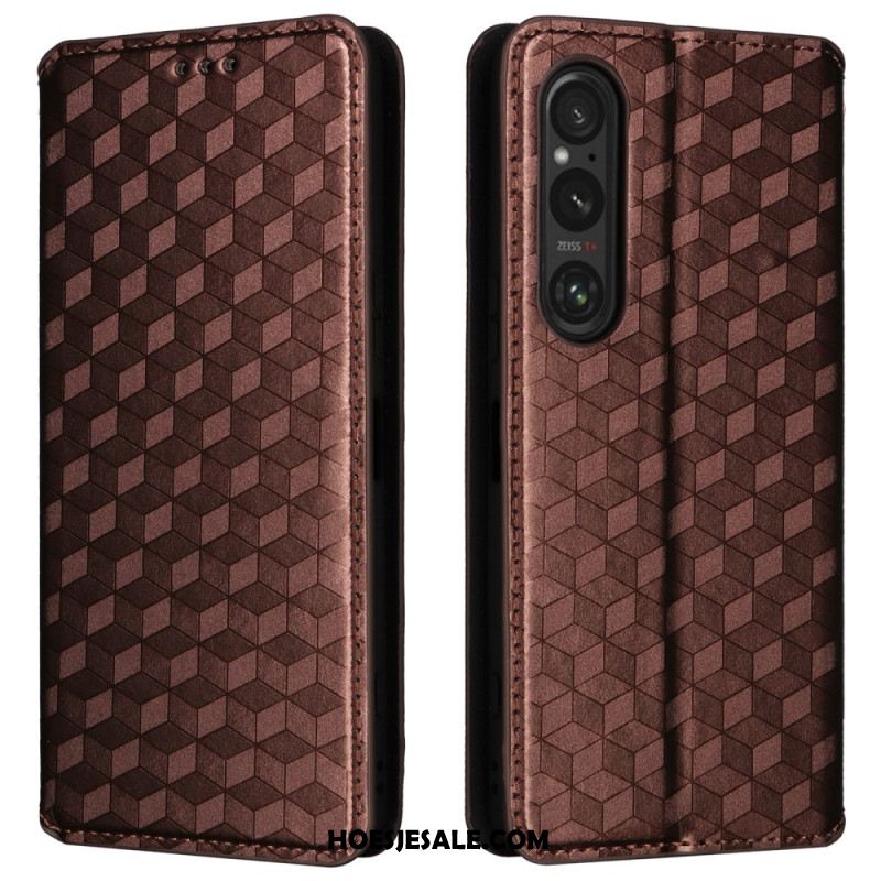 Folio-hoesje Sony Xperia 1 Vi 3d-ruitpatroon Bescherming Hoesje