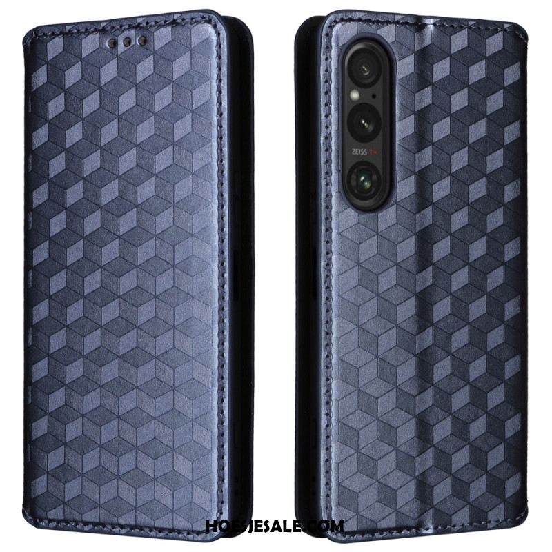 Folio-hoesje Sony Xperia 1 Vi 3d-ruitpatroon Bescherming Hoesje