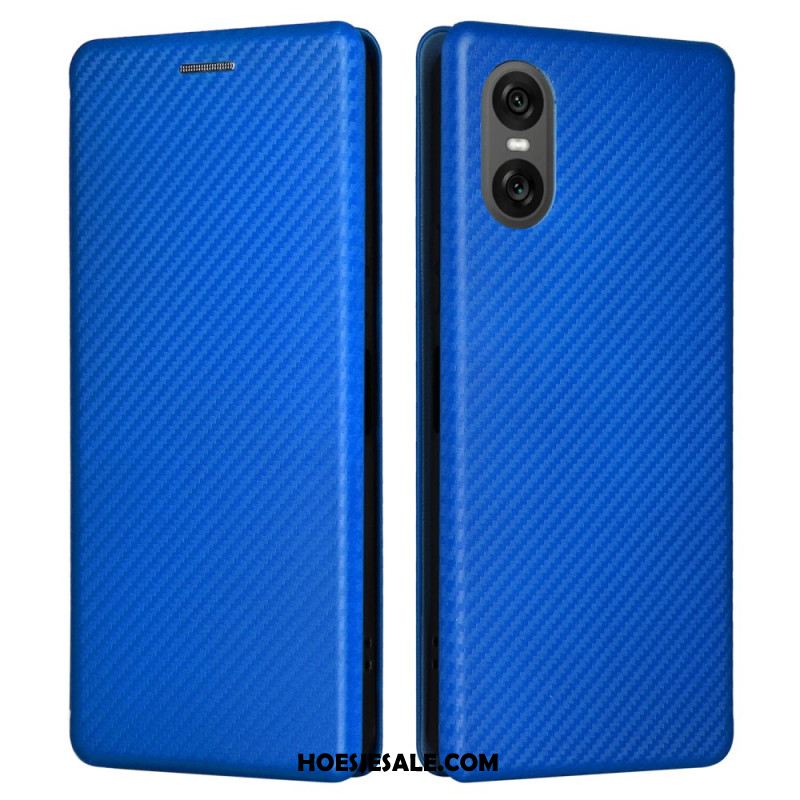 Folio-hoesje Sony Xperia 10 Vi Koolstofvezel