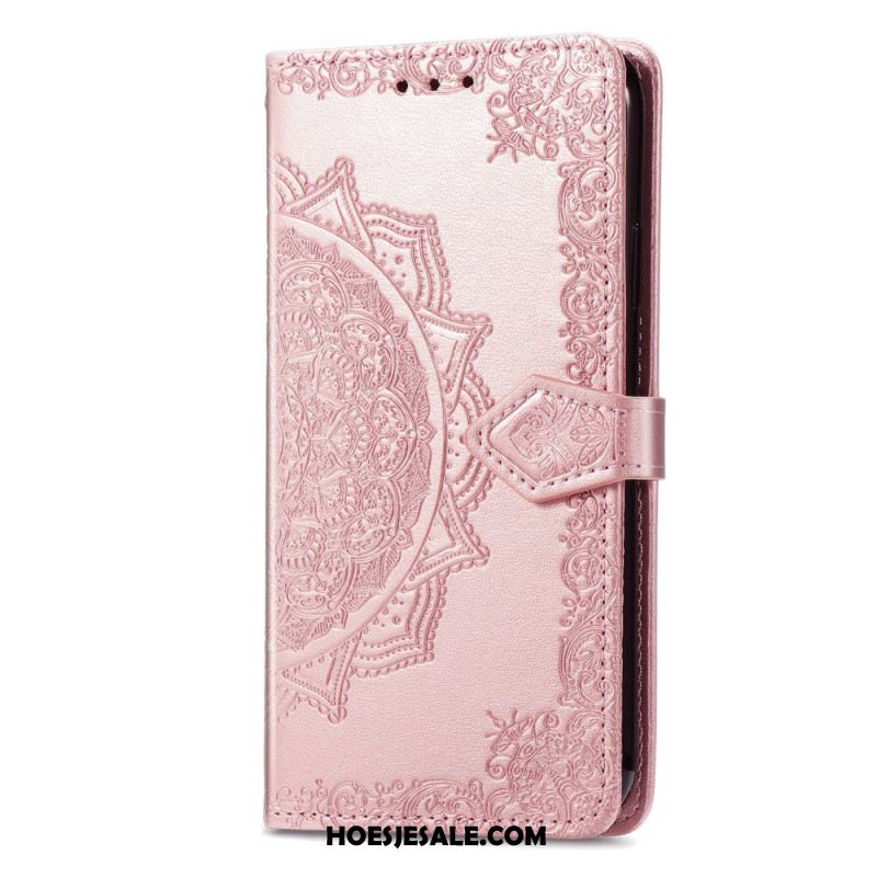 Folio-hoesje Sony Xperia 10 Vi Telefoonhoesje Barok Mandala Met Bandje