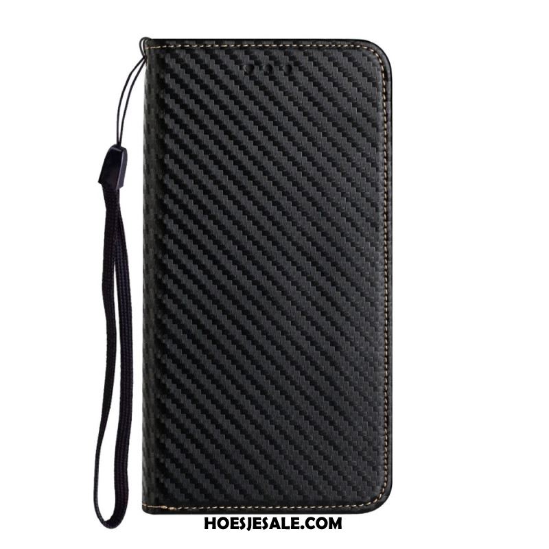 Folio-hoesje Voor Samsung Galaxy S24 Plus 5g Koolstofvezelband