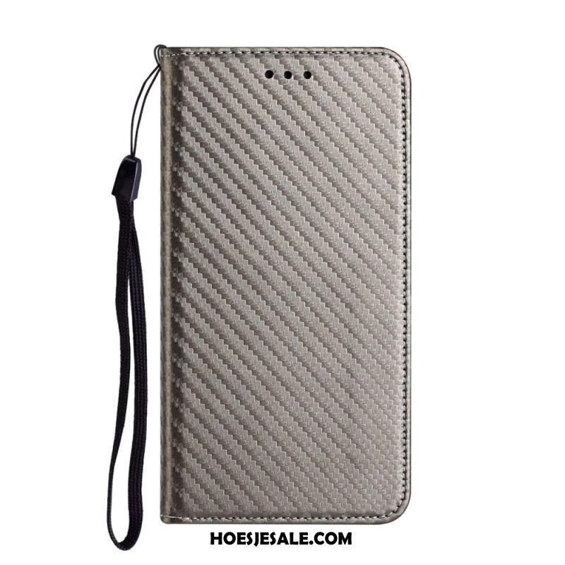 Folio-hoesje Voor Samsung Galaxy S24 Plus 5g Koolstofvezelband