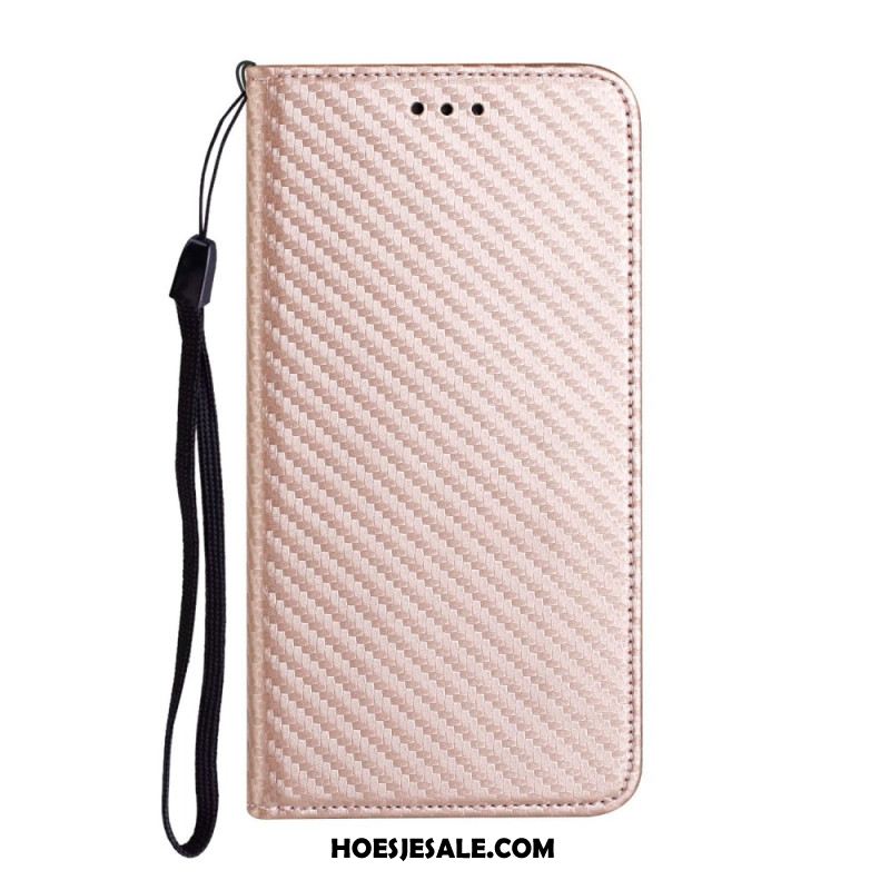 Folio-hoesje Voor Samsung Galaxy S24 Plus 5g Koolstofvezelband