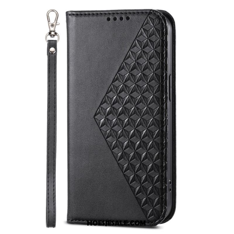 Folio-hoesje Voor Xiaomi 14 3d-diamantontwerp Met Riem