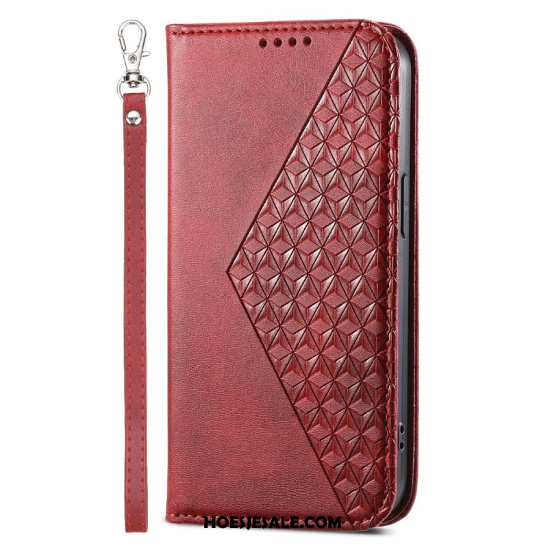 Folio-hoesje Voor Xiaomi 14 3d-diamantontwerp Met Riem