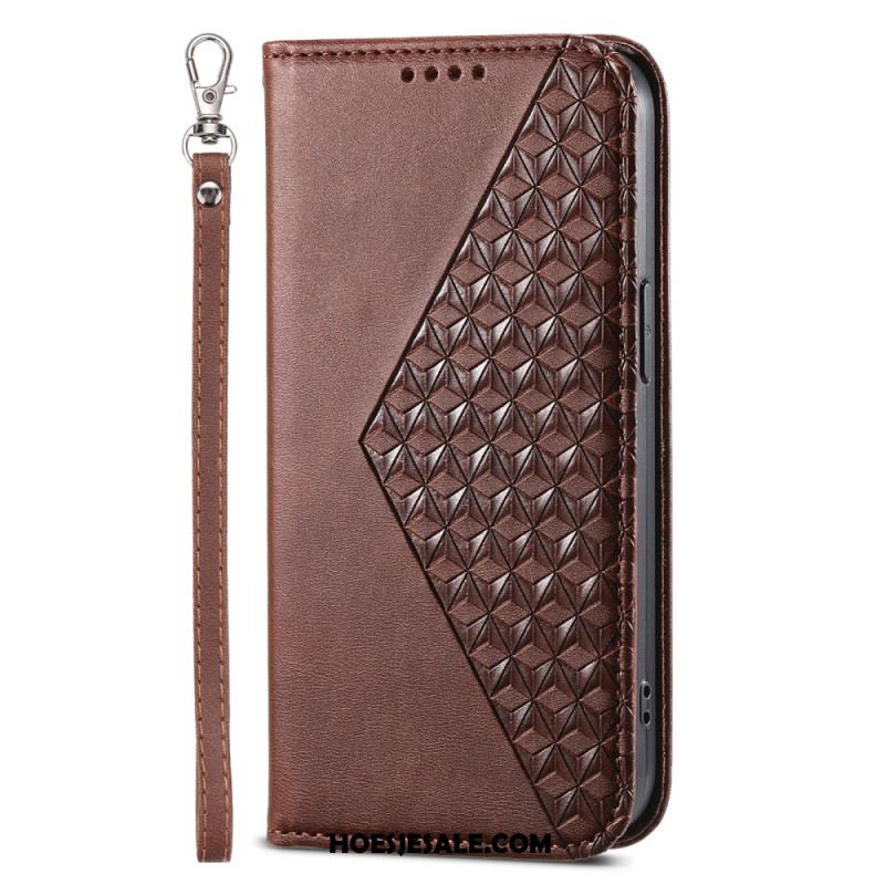 Folio-hoesje Voor Xiaomi 14 3d-diamantontwerp Met Riem