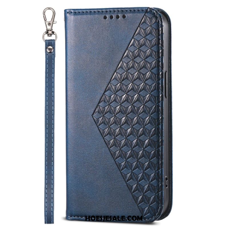 Folio-hoesje Voor Xiaomi 14 3d-diamantontwerp Met Riem