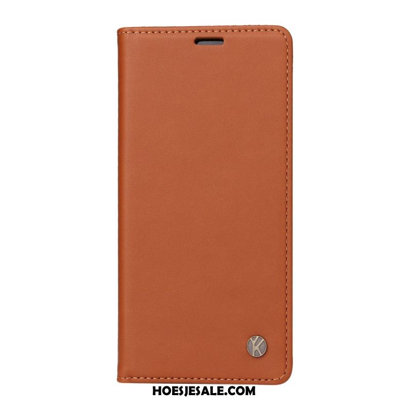 Folio-hoesje Voor Xiaomi 14 Ultra Yikatu Leereffect