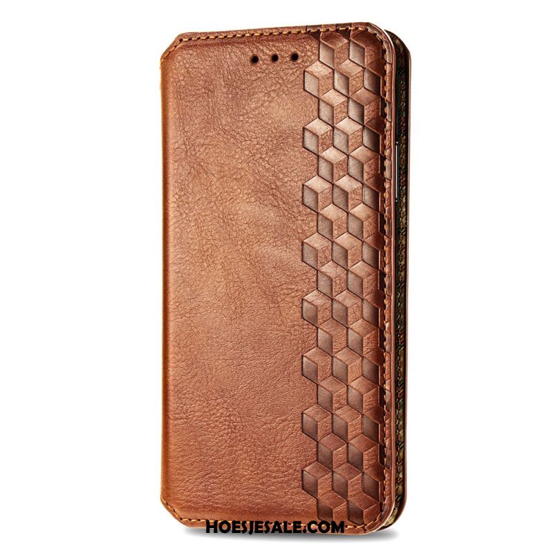 Folio-hoesje Voor Xiaomi Redmi Note 13 Pro Plus 5g Vintage Ruitpatroon