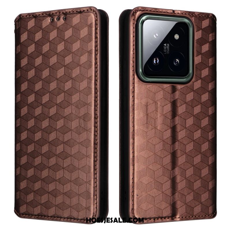 Folio-hoesje Xiaomi 14 Pro Telefoonhoesje 3d-kubussen