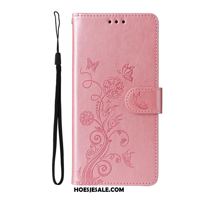 Folio-hoesje Xiaomi 14t Pro Telefoonhoesje Patroon Met Vlinders En Bloemen