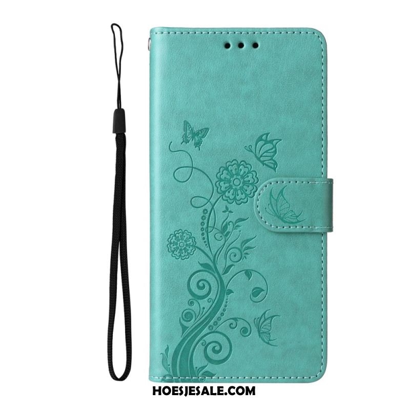 Folio-hoesje Xiaomi 14t Pro Telefoonhoesje Patroon Met Vlinders En Bloemen