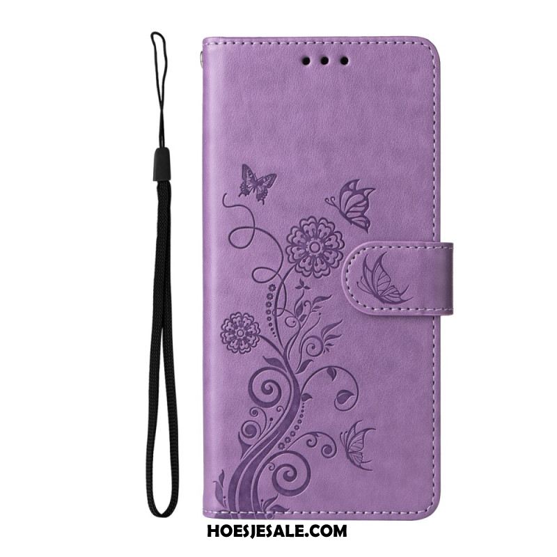 Folio-hoesje Xiaomi 14t Pro Telefoonhoesje Patroon Met Vlinders En Bloemen