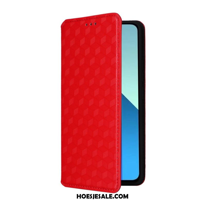 Folio-hoesje Xiaomi Redmi Note 13 4g Telefoonhoesje 3d Diamanten