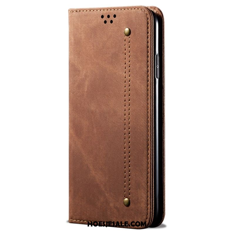 Folio-hoesje Xiaomi Redmi Note 13 4g Telefoonhoesje Jeansstof