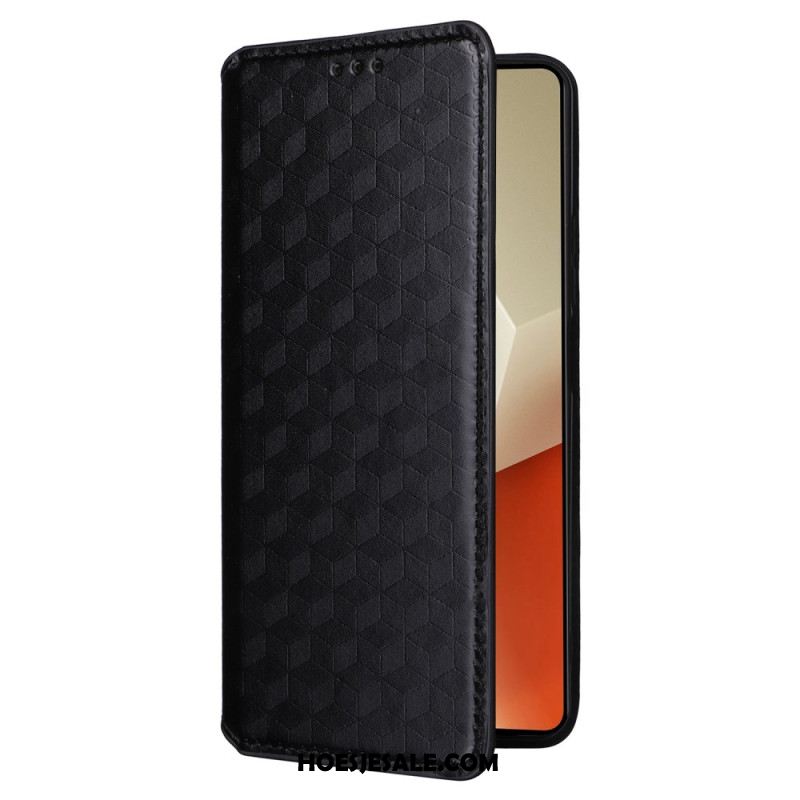 Folio-hoesje Xiaomi Redmi Note 13 5g Telefoonhoesje 3d-kubussen