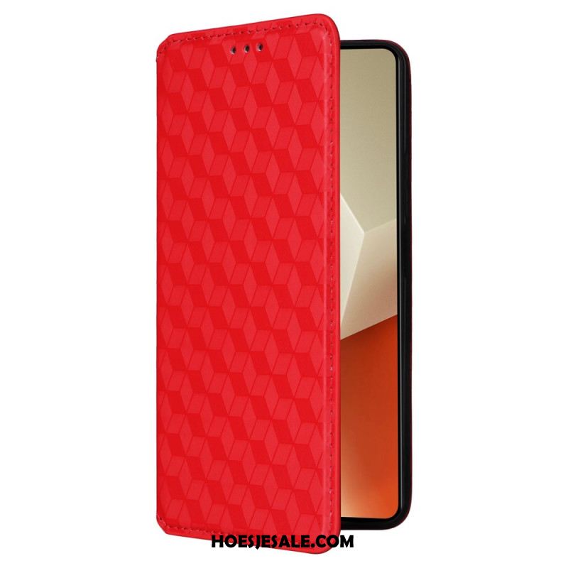 Folio-hoesje Xiaomi Redmi Note 13 5g Telefoonhoesje 3d-kubussen