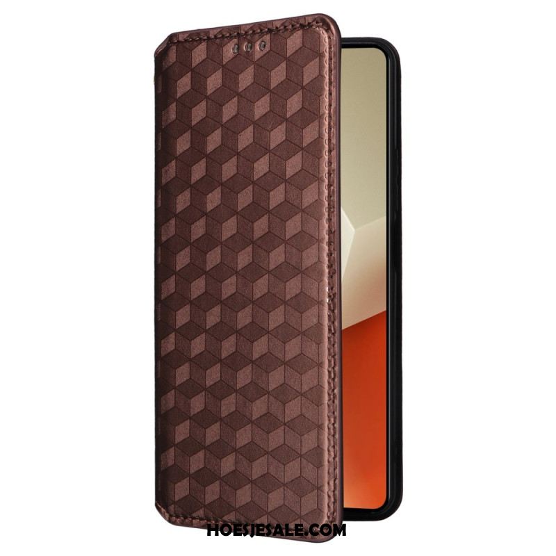 Folio-hoesje Xiaomi Redmi Note 13 5g Telefoonhoesje 3d-kubussen