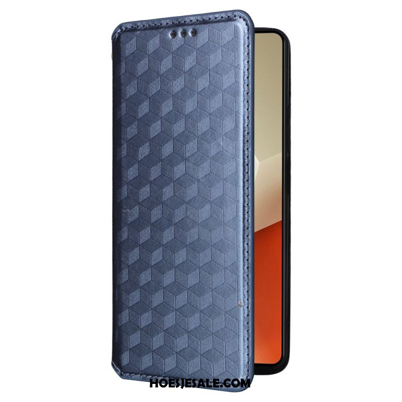 Folio-hoesje Xiaomi Redmi Note 13 5g Telefoonhoesje 3d-kubussen