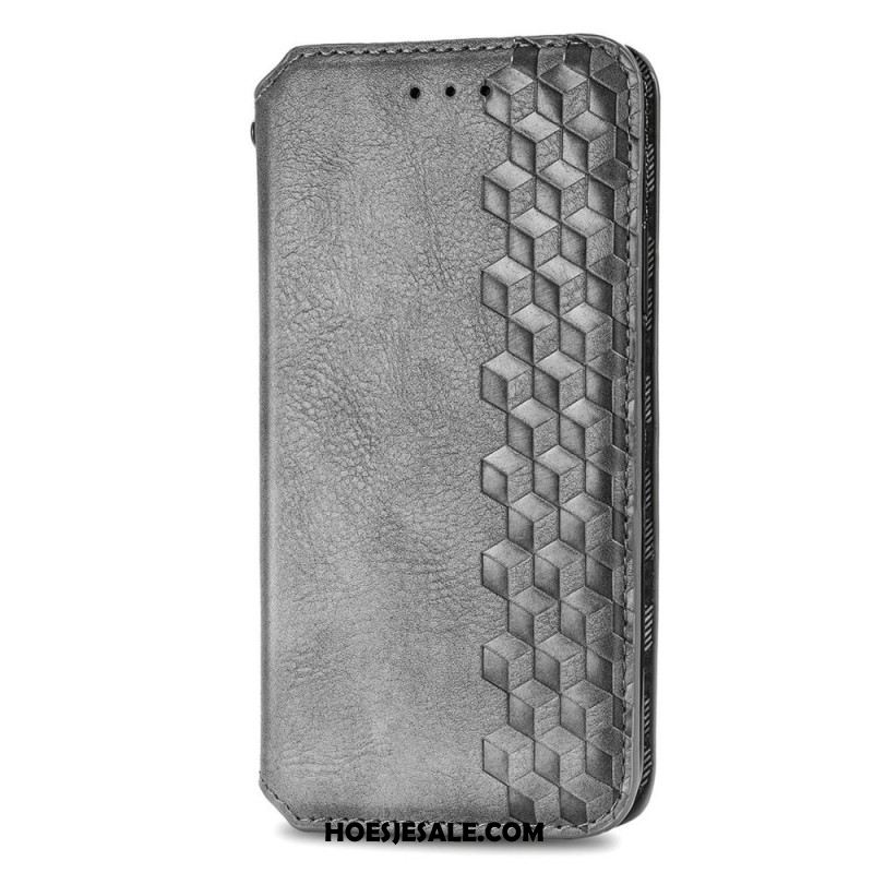 Folio-hoesje Xiaomi Redmi Note 13 5g Vintage Diamanten Met Leereffect Bescherming Hoesje