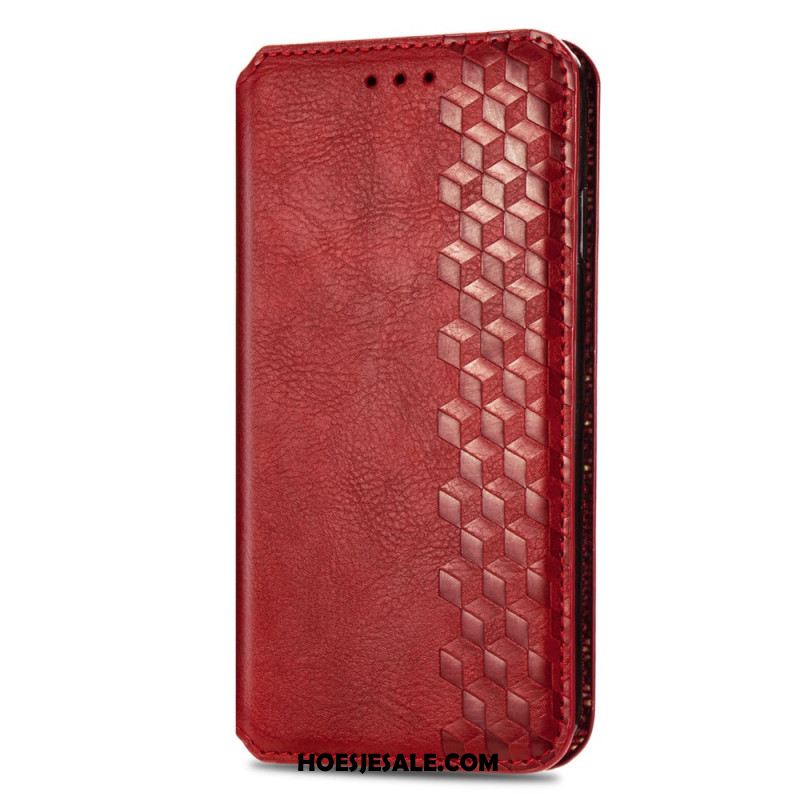 Folio-hoesje Xiaomi Redmi Note 13 5g Vintage Diamanten Met Leereffect Bescherming Hoesje