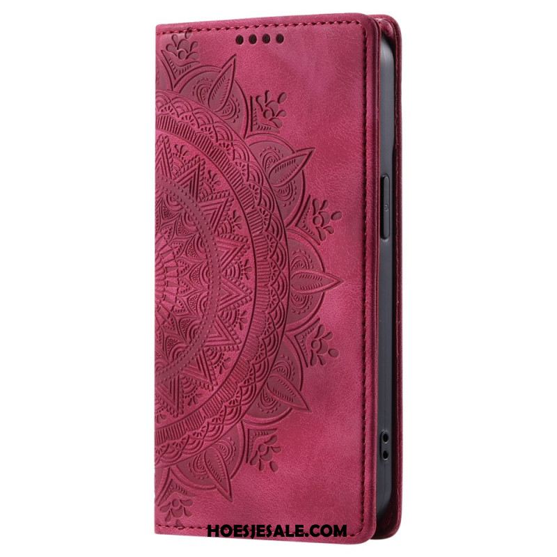 Folio-hoesje Xiaomi Redmi Note 13 Pro Plus 5g Mandala Suède-effect Bescherming Hoesje