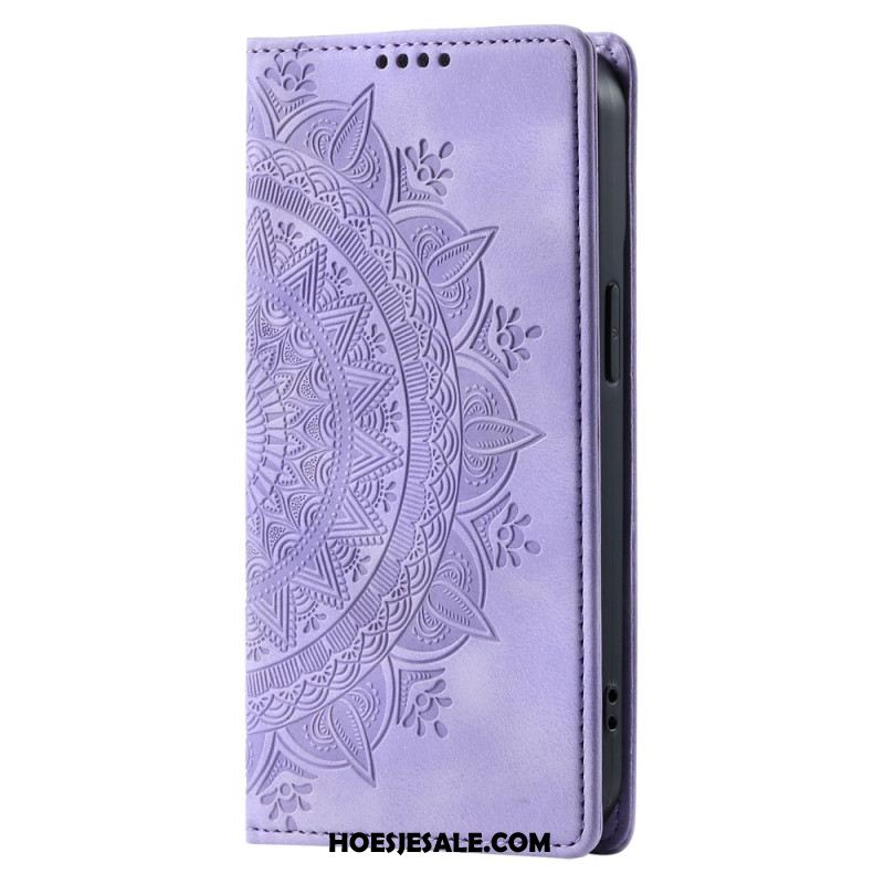 Folio-hoesje Xiaomi Redmi Note 13 Pro Plus 5g Mandala Suède-effect Bescherming Hoesje