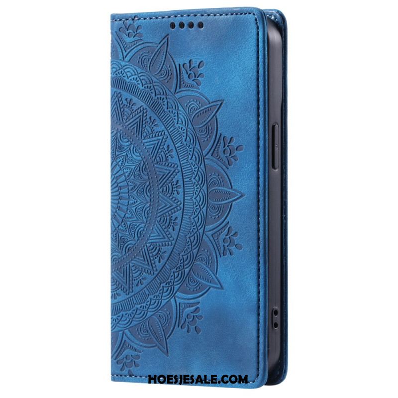 Folio-hoesje Xiaomi Redmi Note 13 Pro Plus 5g Mandala Suède-effect Bescherming Hoesje