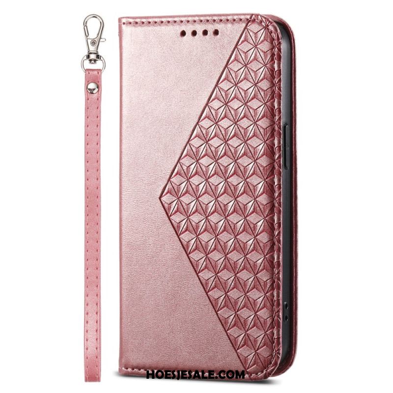 Folio-hoesje Xiaomi Redmi Note 13 Pro Plus 5g Telefoonhoesje Diamantontwerp Met Riem