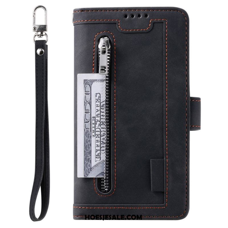 Folio-hoesje iPhone 16 Plus Telefoonhoesje A9 Lanyard-kaarthouder