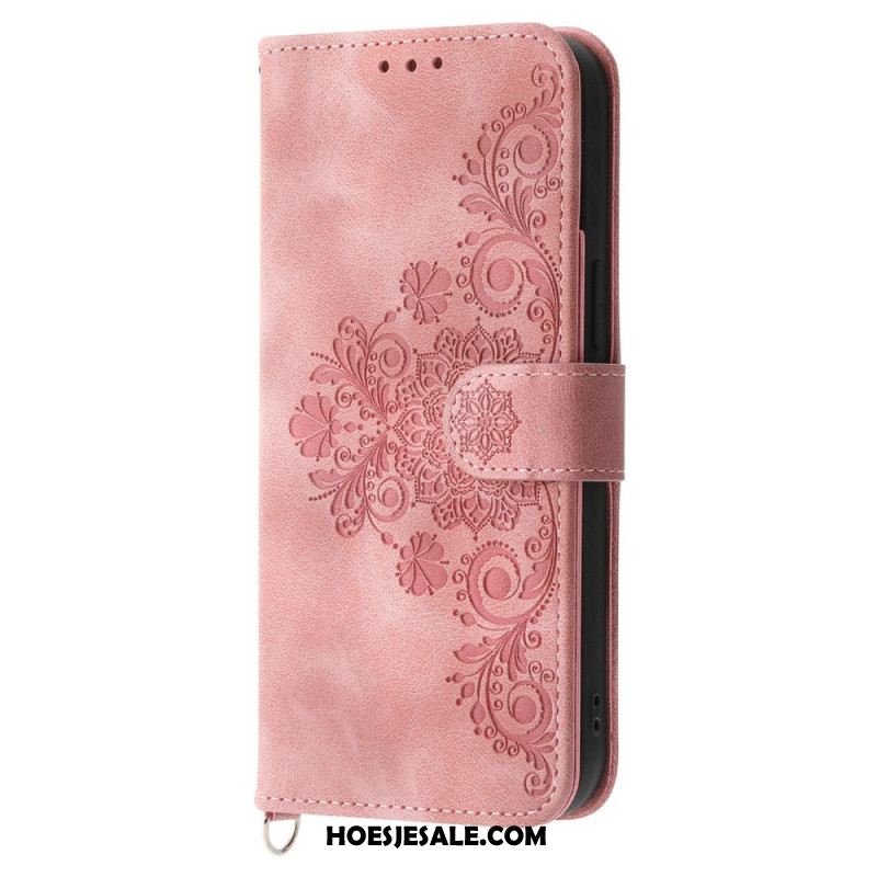 Folio-hoesje iPhone 16 Pro Max Telefoonhoesje Floralie Met Bandje En Schouderband