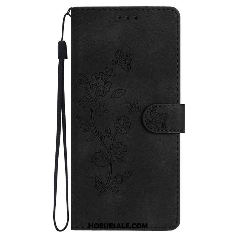 Folio-hoesje iPhone 16 Pro Telefoonhoesje Bloemenmotiefprint