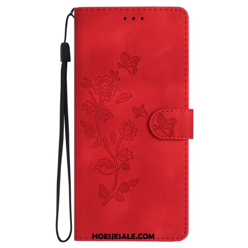 Folio-hoesje iPhone 16 Pro Telefoonhoesje Bloemenmotiefprint