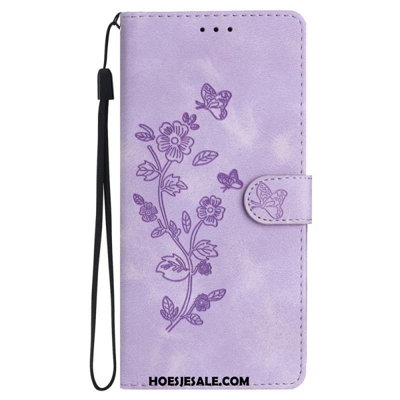 Folio-hoesje iPhone 16 Pro Telefoonhoesje Bloemenmotiefprint