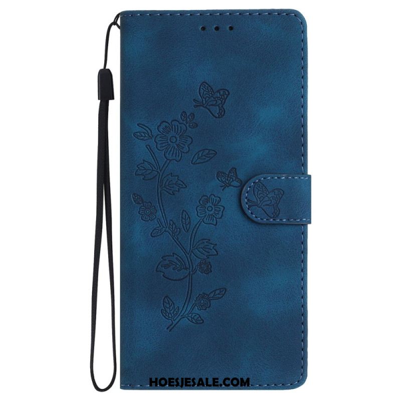 Folio-hoesje iPhone 16 Pro Telefoonhoesje Bloemenmotiefprint