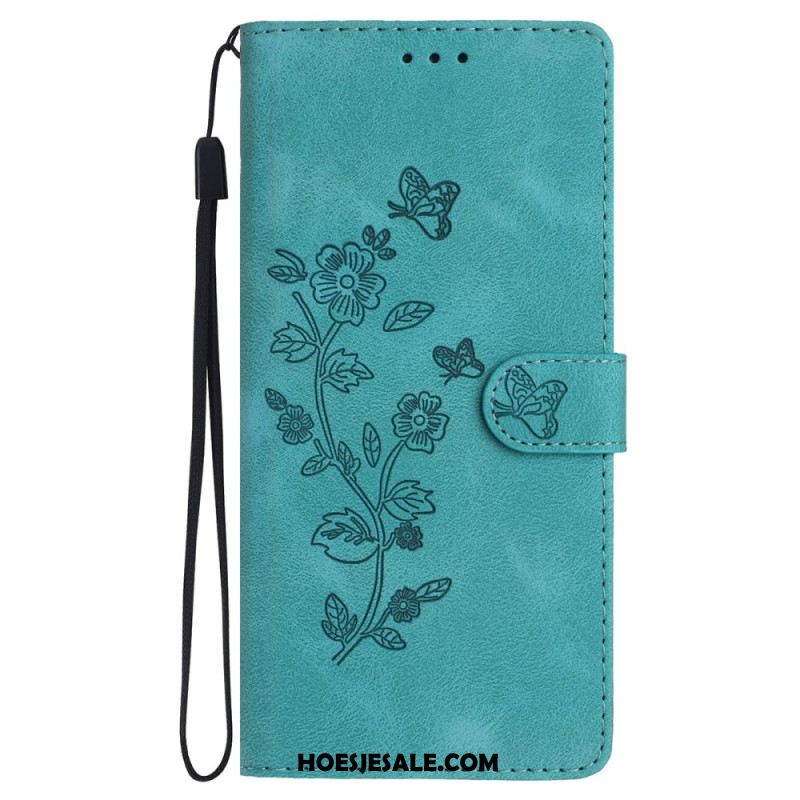 Folio-hoesje iPhone 16 Pro Telefoonhoesje Bloemenmotiefprint