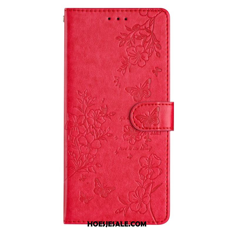 Folio-hoesje iPhone 16 Telefoonhoesje Patroon Met Bloemenvlinders