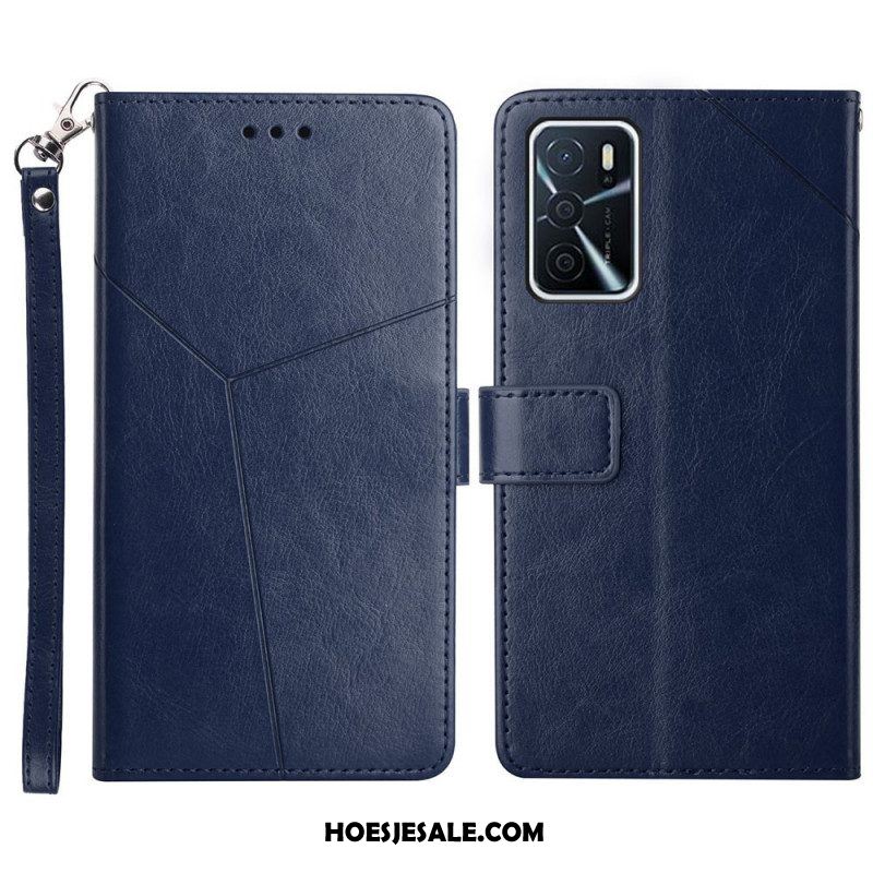 Folio-hoesje voor Oppo A16 / A16s Stijl Leer Geo Y Design