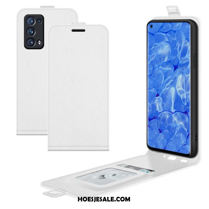 Folio-hoesje voor Oppo Reno 6 Pro 5G Klassieke Lychee Textuur Verticale Sluiting