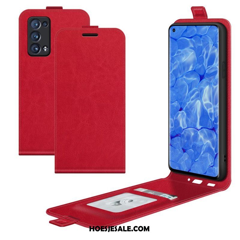 Folio-hoesje voor Oppo Reno 6 Pro 5G Klassieke Lychee Textuur Verticale Sluiting