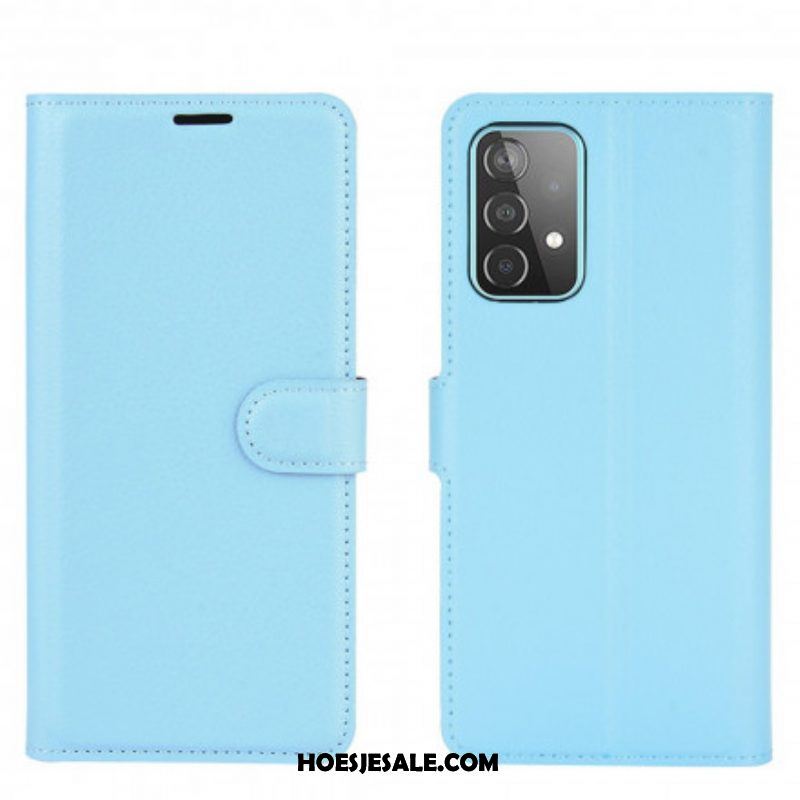 Folio-hoesje voor Samsung Galaxy A52 4G / A52 5G / A52s 5G Klassieke Lychee