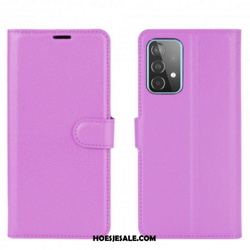 Folio-hoesje voor Samsung Galaxy A52 4G / A52 5G / A52s 5G Klassieke Lychee