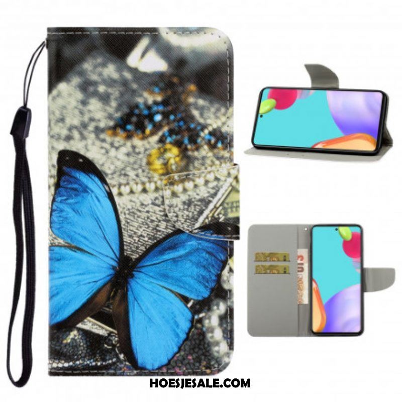 Folio-hoesje voor Samsung Galaxy A52 4G / A52 5G / A52s 5G Met Ketting Vlinderbandvariaties