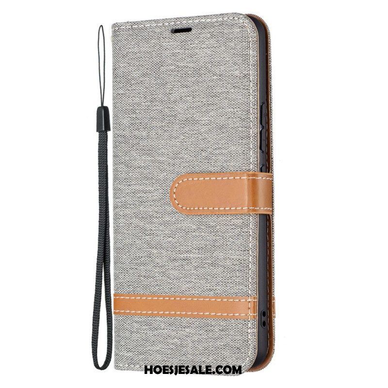 Folio-hoesje voor Samsung Galaxy A53 5G Met Ketting Band Van Stof En Leereffect