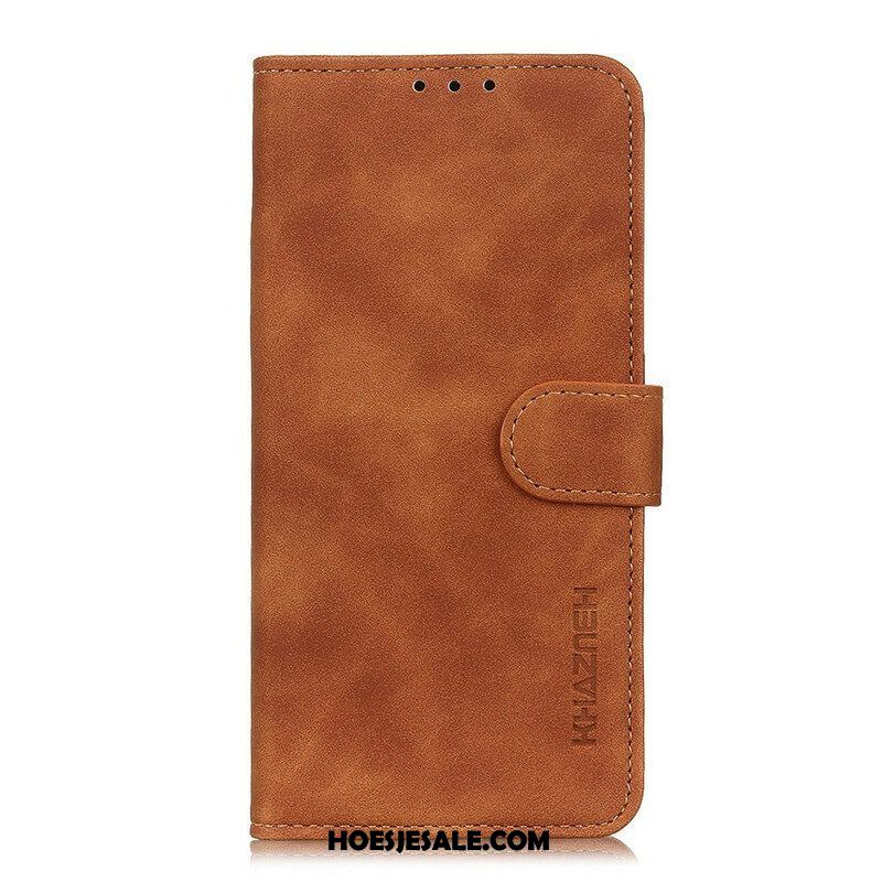 Folio-hoesje voor Samsung Galaxy M12 / A12 Khazneh Vintage Leereffect